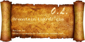 Orenstein Lukrécia névjegykártya